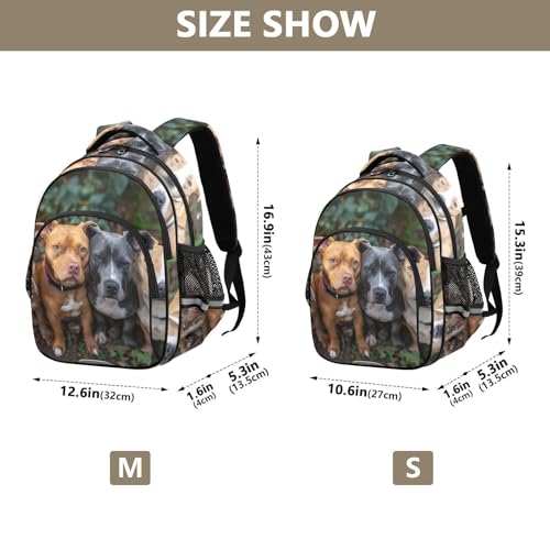 School Backpack A Groupt Of Pitbulls Laptop Backpacks Kid's Schoolbag Casual Daypack for Teens Girls Boys Toddler,16.9 "4