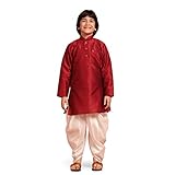 AJ DEZINES Kids Indian Ethnic Wear Kurta Pajama Set For Boys|Boys Indian Outfit|Party & Festive Wear|Boys Kurta Set-Maroon-9