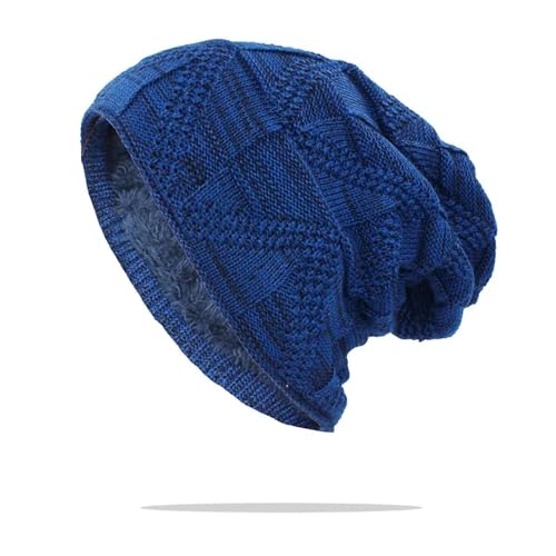 SiVaji Strickmützen Hüte Mützen Caps Beanie Mütze Beanie Erwachsene Männer Winter Warme Mütze Für Frauen Unisex Strick Freizeit Mützen Outdoor Mützen 56-62Cm (Elastisch) Blau