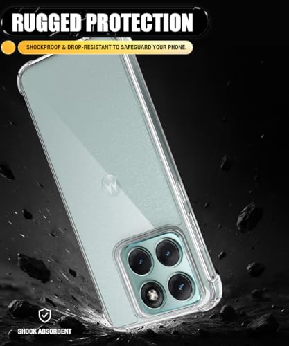 Image of WOW IMAGINE Ultra-Hybrid Crystal Clear Back Case for Motorola Moto Edge 70 Fusion 5G | Shockproof Design | Camera Protection Bump | Hard Mobile Back Cover with Cushioned Edges - Transparent