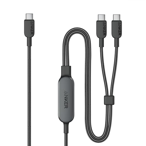 Anker USB C auf USB C Kabel, 140W Max 2-in-1 USB C Kabel 1,2m, für iPhone 16/16 Pro/16 Pro Max/16 Plus/15 Serie, Galaxy S24/S23, MacBook Air/Pro, Lenovo, HP, iPad, und mehr (USB 2.0, Flecht-