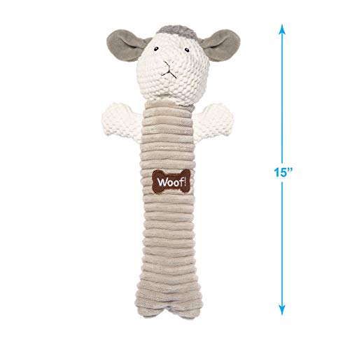 Image of Best Pet Supplies Log Plush Toy With 3 Textures and 2 Squeakers - Interactive for Small and Large Dog Breeds - Sheep, Monkey and Cow Bundle, Large