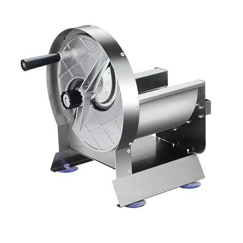 Commercial Slicer Rotary, Stainless Steel Hand Crank Machine, 0.2-12mm Adjustable Slice Thickness, Durable Blades for Slicing Harder Fruit Vegetable Lemon Onion Cabbage Carrot Potato Cucumber
