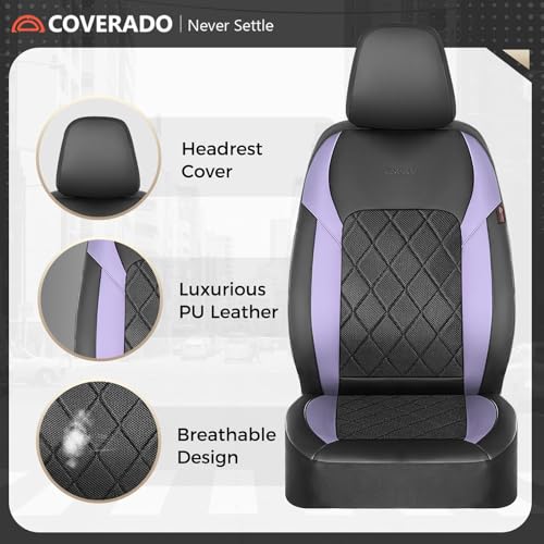 Image of Coverado Car Seat Covers, Front Seat Covers, 2 Front Automotive Seat Cover, Mesh Breathable Seat Protectors, Universal Fit for Most Cars