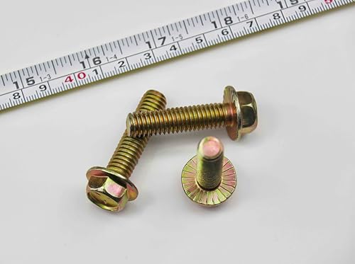 Image of 3 /8 inch x 1-1 /2 inch Flanged Hex Toothed Bolt by Color Zinc Plated, Alloy Steel,Grade 5.(10pcs Pack) by Metalsuberg