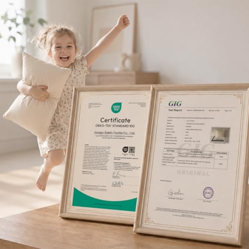 Image of Adjustable Kids Pillow for Ages 4-12 with Organic Cotton Shell(2 Pack) | 16x22 Youth Pillow, CPSC and OEKO-TEX Certified, Hypoallergenic, Machine Washable, Bedroom, Preschool Nap, Camping
