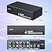LUKFOCAB 3 RCA Splitter Box 1 in 4 Out, 4 Way AV Composite Video Audio Distribution Duplicator, Compatible with TV Projector Receiver Gaming Console Video Capture Card