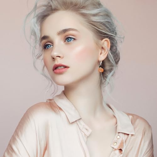 Halloween Gifts for Women Halloween Earrings for Women Pumpkin Black Cat Earrings Sterling Silver Cat Pumpkin Earring Dangle Leverback Lover Gifts3