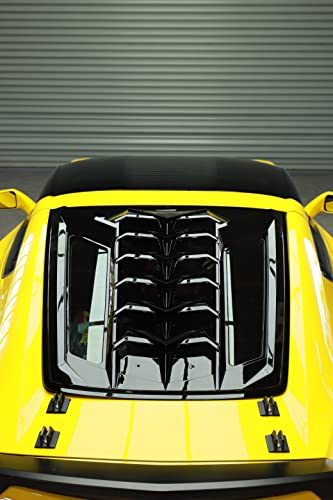 Zzdsnj Rear Window Louvers Sun Shade Cover Windshield Race Style Generation Ⅱ Compatible With Chevy Corvette C7 2014-2019 (Gloss Black) #TOP4