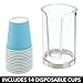 mDesign Plastic Small Compact Disposable Paper Cup Dispenser, Mouthwash Rinsing Cups Storage Holder for Bathroom Vanity Countertops, Makeup Table, Powder Room, Lumiere Collection, Clear/Brushed Chrome