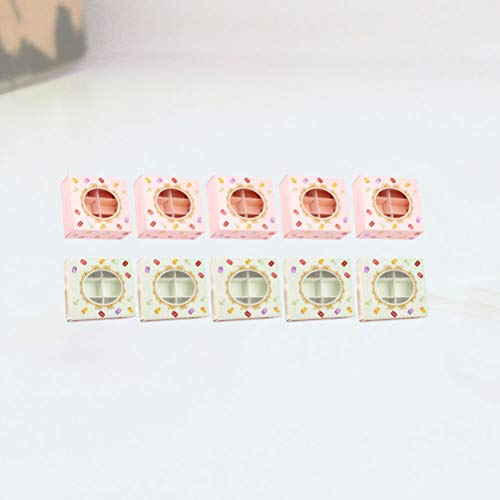 Caixa de armazenamento de 10 peças de macarrão caixa de cozimento 6-grades caixa de macaron pequeno