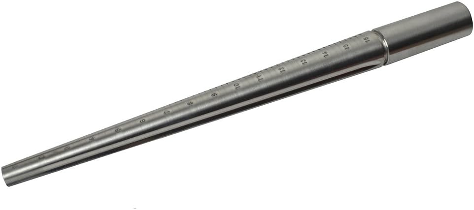 Solid Grooved Aluminum Ring Stick 1-16 Jewelry Making Metal Forming Mandrel Gauge Measuring Tool