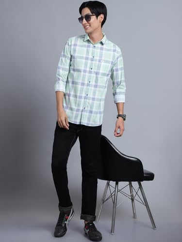 Image of Majestic Man Men Box Checkered Slim Fit Cotton Casual Shirt
