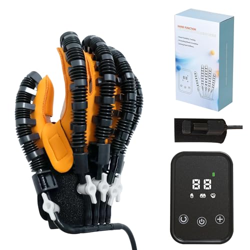 BLIUJQ Rehabilitation Robot Gloves, Stroke Hand Therapy Equipment for Adults, Fingers Strength Training Device for Hemiplegia, Robotic Gloves Rehab Strokes Patients (Right S)