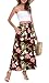 Askyes Womens Skirts 2024 Summer Fashion Trendy Work Tie Knot Flowy Swing Long Skirts with Pockets,Wine Red Floral,L