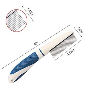 Stainless Steel Teeth Cat and Dog Pet Grooming Comb, Safe & Gentle Removes Loose Undercoat and Tangled Hair, Metal Comb for Long and Short Haired Cats and Dogs, Professional Grooming Tool Stainless Steel Teeth Cat and Dog Pet Grooming Comb, Safe & Gentle Removes Loose Undercoat and Tangled Hair, Metal Comb for Long and Short Haired Cats and Dogs, Professional Grooming Tool