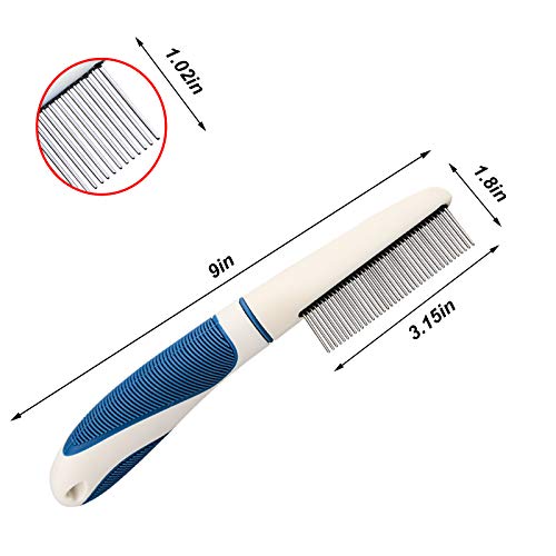 Stainless Steel Teeth Cat and Dog Pet Grooming Comb, Safe & Gentle Removes Loose Undercoat and Tangled Hair, Metal Comb for Long and Short Haired Cats and Dogs, Professional Grooming Tool Stainless Steel Teeth Cat and Dog Pet Grooming Comb, Safe & Gentle Removes Loose Undercoat and Tangled Hair, Metal Comb for Long and Short Haired Cats and Dogs, Professional Grooming Tool