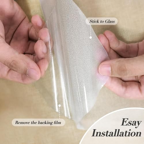FreeNook Frosted Glass Window Film with Installation Tools, Static Cling Bathroom Window Privacy Film, UV Blocking Privacy Films, Day and Night Windows Cling for Home Office Glass Door, 17.5" x 118" - image 6