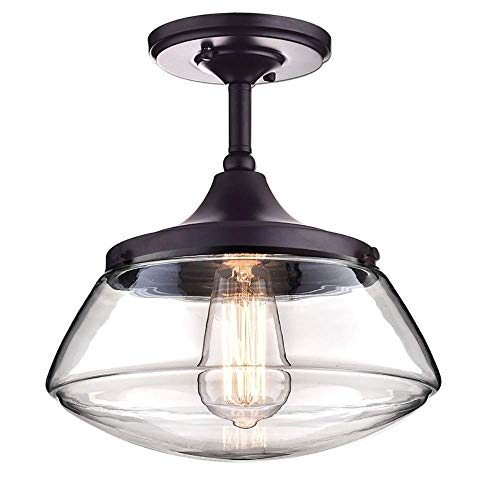 Plafonnier bocal poisson en verre frêne noir suspension créative simple - 3