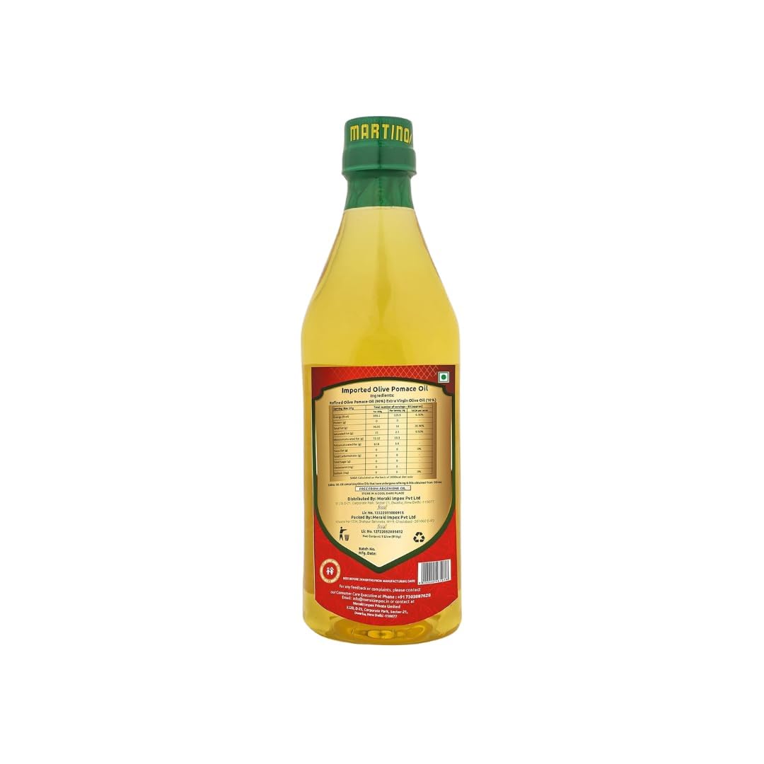 Martino Pomace Olive Oil 1 Litre (Pack-3)| All purpose cooking olive oil for everyday Indian cooking | Ideal for deep frying, roasting, baking | High MUFA & Low in Saturated Fat. 2