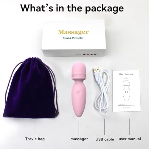 Image of Fuwyiy Mini Massager Tools,Small Waterproof Cordless Handheld Massager with 10 Vibration Modes, Personal Handheld Massager for Back(Pink)