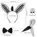 EVERMARKET 4 Pcs Donkey Costume Set, Donkey Ears Headband Donkey Nose Tail Bow Tie, Animal Donkey Costume Accessories for Halloween Christmas Birthday Party Cosplay Masquerades