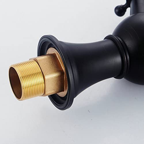Grifo de lavabo de latón premium negro con sofisticado diseño bimando cruzado 2