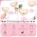Didaey 2 Pack Valentine's Day Heart Shaped Champagne Flutes Pink Coupe Martini Glasses Cocktail Toasting Glasses Wine Cups with Gold Rim for Wedding Anniversary Galentine's Birthday(Classic)