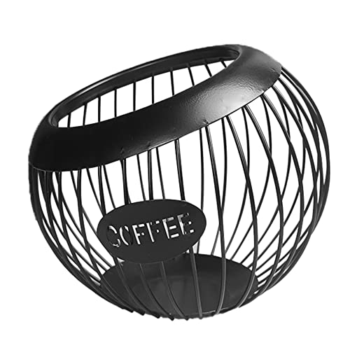 Ruiqas エスプレッソカプセル コーヒーポッドホルダー 大容量 コーヒーポッドホルダー エレガントなエスプレッソオーガナイザー コーヒーポッド収納バスケット コーヒー ポッド イザー オーガナ カウンター用 ブラック