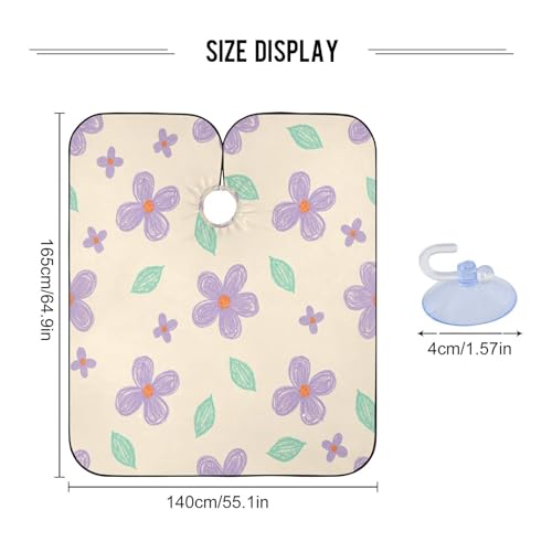Capa para cortar cabello impermeable profesional MAOBLYR con cierre ajustable de broches, en diseño Floral de menta verde con hojas miniatura 3