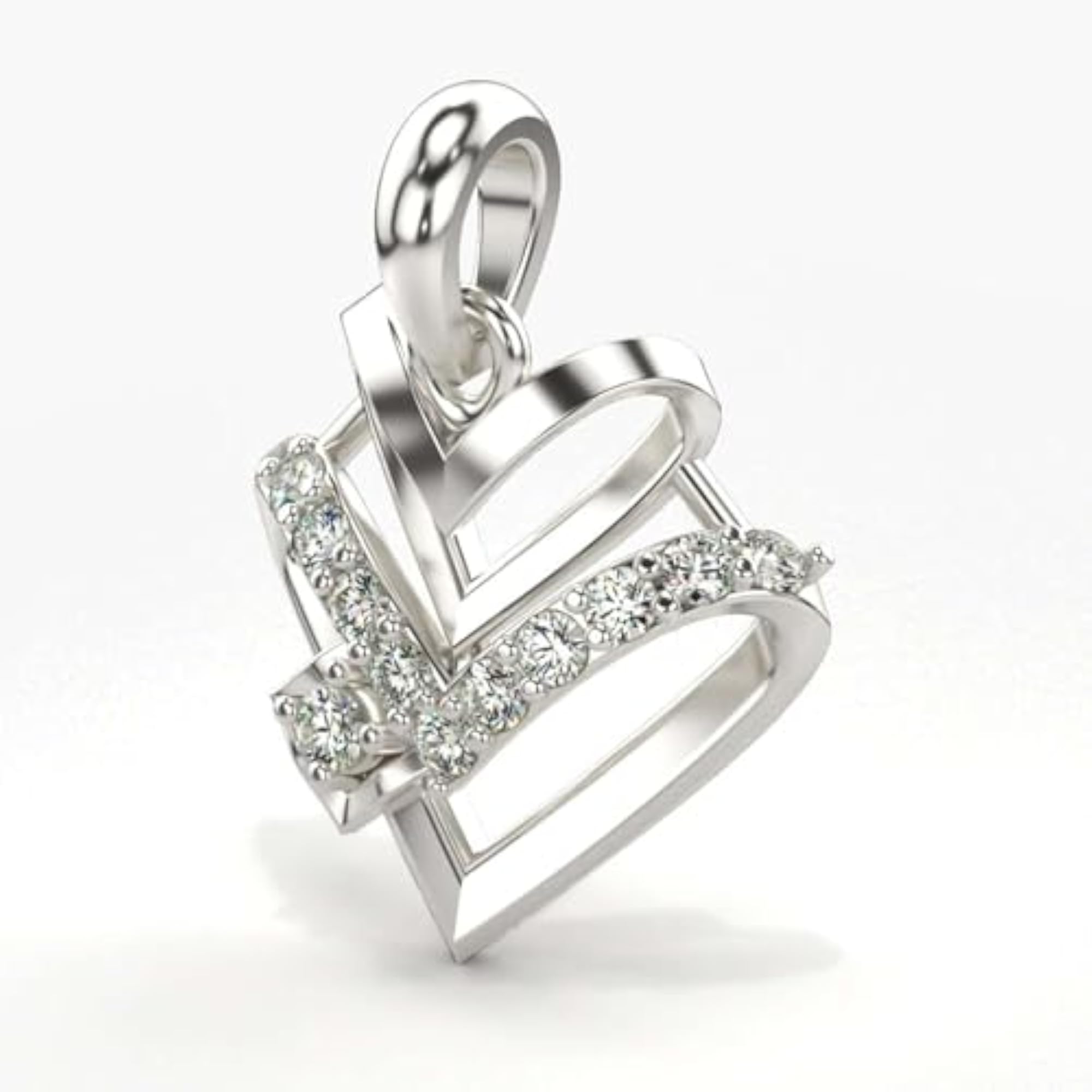 Sterling Silver & Lab Grown Diamond Pendant, 0.12cts