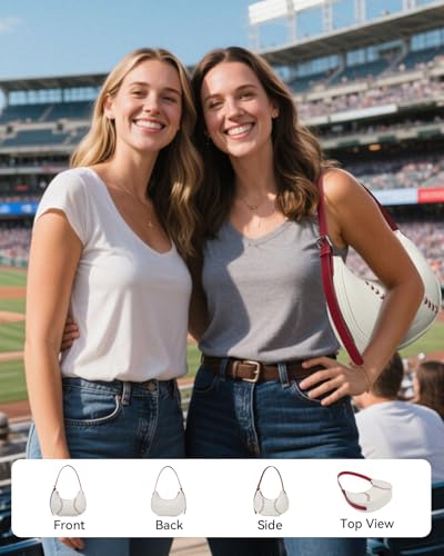 BOSTANTEN Baseball Shoulder Purses for Sport Mom Trendy Small Hobo Bag Vegan Leather Women Handbags for Daily Events4