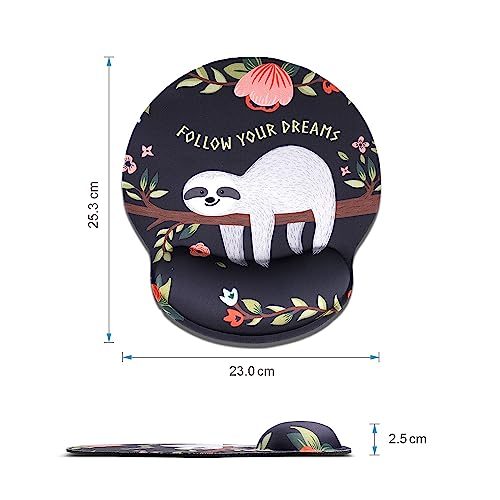 AOKSUNOVA Tappetino per mouse ergonomico con cuscino in gel con poggiapolsi, motivo tappetino per mouse con poggiapolsi