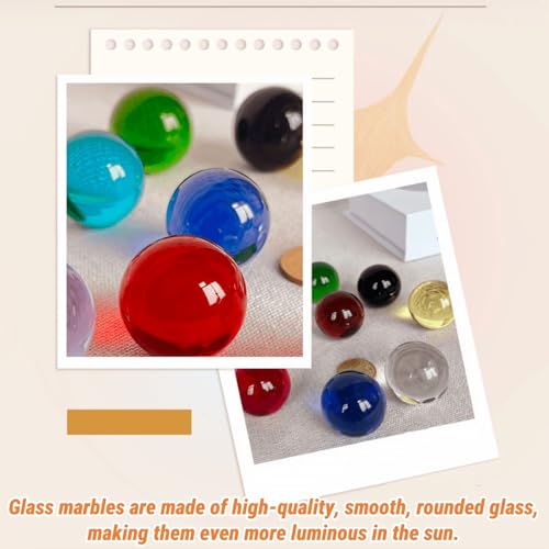 100 Stück Glasmurmeln Bunt, Farbige Feste Murmeln, Transparent Handgefertigte Glasmurmeln, Murmelspiele für Kinder für Aquarien, Murmeln, Arcade & Tischspiele, Sportspielzeug & Outdoor (16mm)