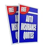 Free Auto Insurance Quotes (2-Pack) 24' x 36' Plastic Signs | Sign Insert 4mm Corrugated Plastic Signs Storefront Window Poster