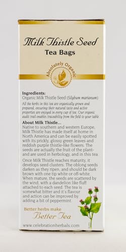 Celebration Herbals Organic Milk Thistle Seed Herbal Tea -- 24 Tea Bags, NET WT.60, 2.11 OZ