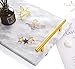 Moreast Genuine Marble Tray Bathroom Tray with Golden Handle, Natural Stone Decorative Tray with Metal Handle for Bathroom Kitchen Vanity Dresser Nightstand Desk, 11.8