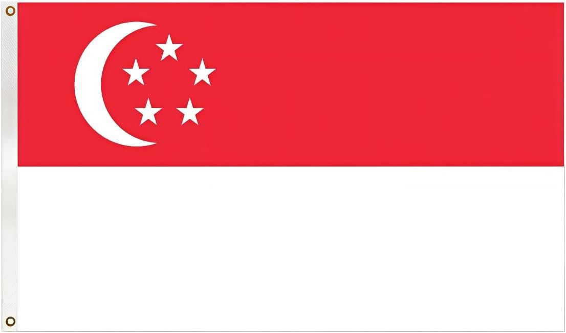 3x5 Ft Singapore Flag Heavy Duty - Fade Proof, Double Stitched with Brass Grommets for National Day, Outdoor Display