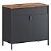 SONGMICS Sideboard, küchenschrank, 1 Verstellbarer Einlegeboden, Stahlgestell, 80 x 40 x 76 cm, vintagebraun-schwarz LSC102B01