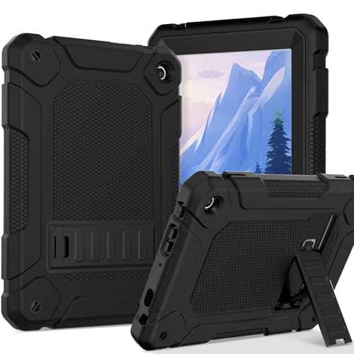 MENZO All-New Case for 8" Tablet, Slim Shockproof Rugged High Impact Protective Case with Kickstand, Black