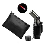 Efirebird Windproof Lighter Cigar Cigarette Jet Quadruple Hot Pink Flame Butane Gas Torch Lighter Xmas 1300 Centigrade No Gas