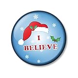  I Believe Santa Weihnachtsmann-Knopf, Kunststoff