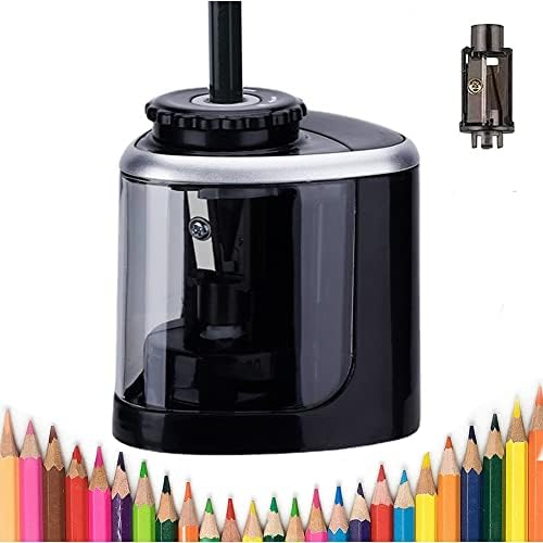 Electric Battery Powered Pencil Sharpener for Colored Pencils，High-Speed Operated Automatic and Manual Pencil Sharpener for Kids, Home School Supplies Office Classroom