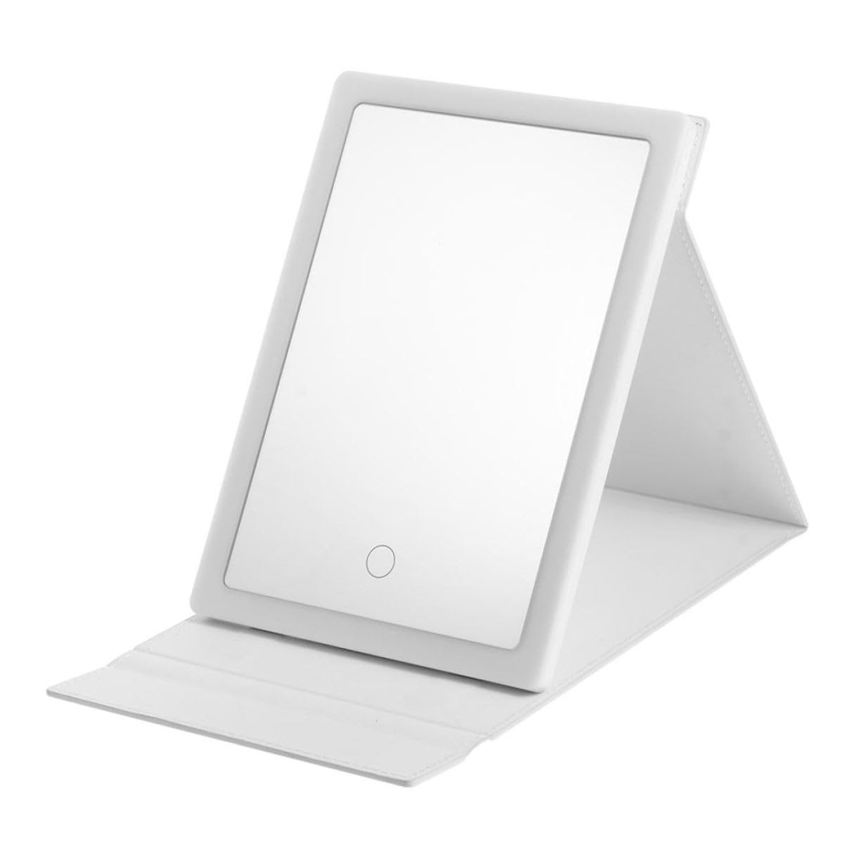 Miroir de maquillage pour femmes portable LED blanc rechargeable trois couleurs