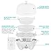 Elite Gourmet EGC-007 Rapid Egg Cooker, 7 Easy-To-Peel, Hard, Medium, Soft Boiled Eggs, Poacher, Omelet Maker, Auto Shut-Off, Alarm, 16-Recipe Booklet, White