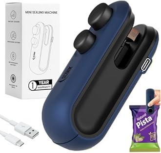 Seznik Sealing Machine for Food Packets - Portable Handheld Sealing, Snacks, Chips, Fresh Storage - Mini Sealing Machine, 1 YEAR Warranty (Dark Blue)