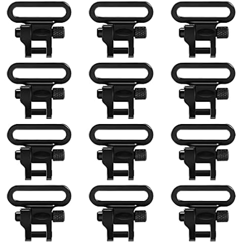 GUGULUZA Dozen Quick Release Shotgun Rifle Gun Sling Swivels(12 Pack) (Black -1) Cover