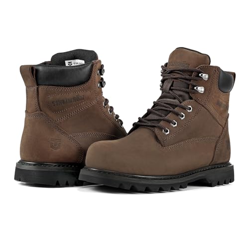 TINLIMHOM Comfort Work Boots for Men Soft Toe Boots Waterproof Slip-Resistant Shoes with High Arch Support & Cushion PU Insole for Warehouse, Factory Workers (DK Brown, Adult, Men, 13, Numeric, US Footwear Size System, Medium) - image 4