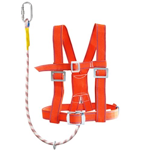 Absturzsicherung Sicherheitsgurt, Klettergurt Herren Tragfähigkeit 100 kg, Auffanggurt Set mit 2M Seil & Stahlkarabiner, Fallschutzausrüstungen, für Höhenarbeit, Dachdecker, Kletterbegeisterter
