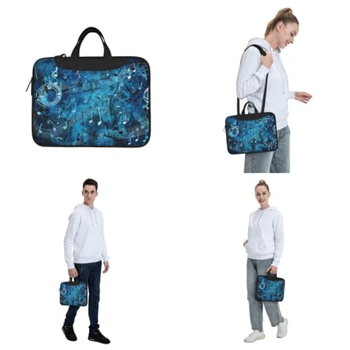 Maletín para portátil con notas musicales azul 15.6 pulg miniatura 7